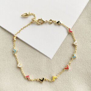 Kendra Scott Haven Heart Multi Color Chain Bracelet Gold